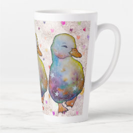 Caneca De Café Latte Pato chamado Arco-íris