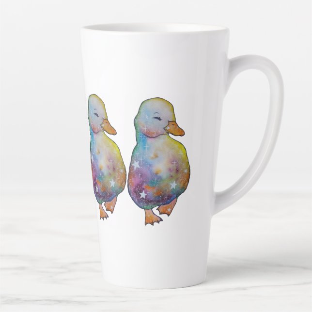 Caneca De Café Latte Pato chamado Arco-íris (Direita)