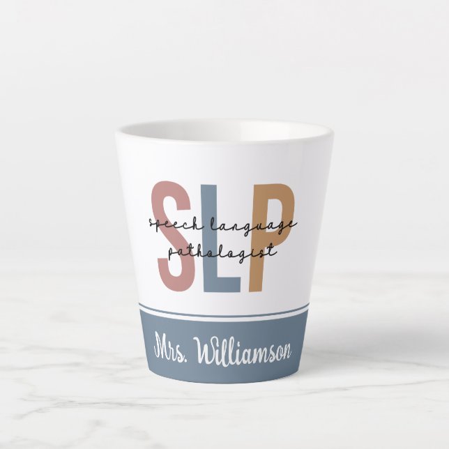 Caneca De Café Latte Patologista Personalizado de Linguagem SLP (Frente)