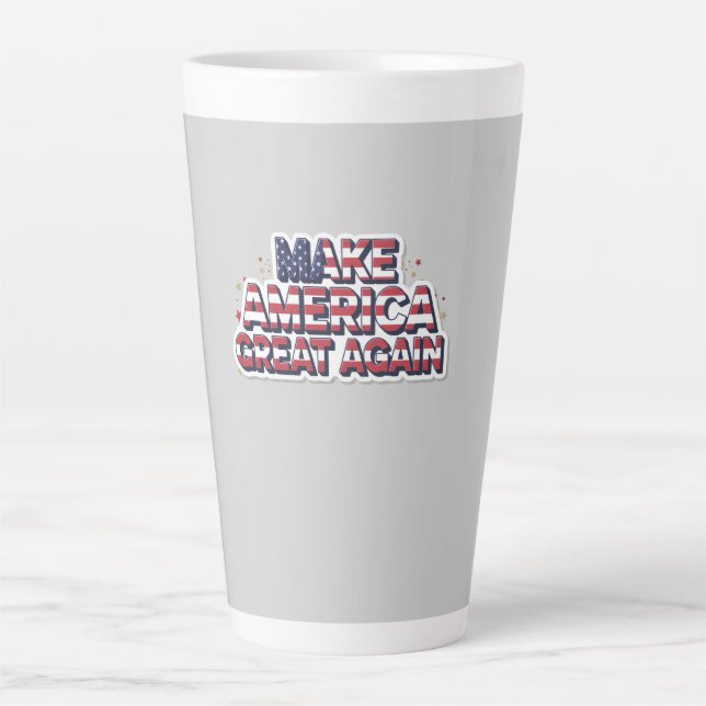 Caneca De Café Latte Patriotic Peace Decal (Frente)
