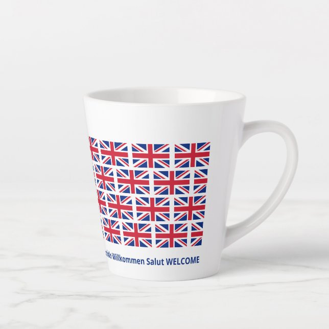 Caneca De Café Latte Patriotic Union Jack UK Flag Hospitalidade (Direita)