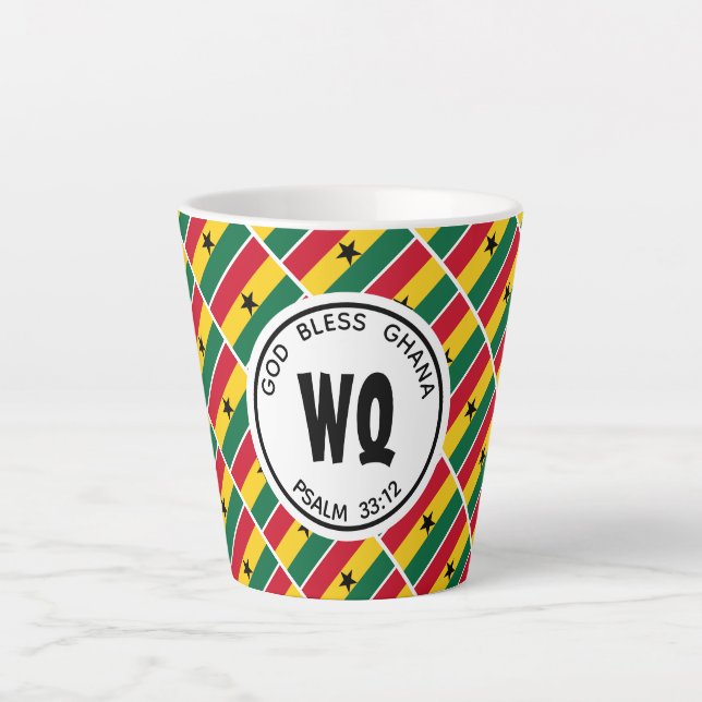 Caneca De Café Latte Patriótica Personalizável do FLAG de GHANA (Frente)