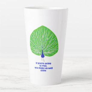 Caneca De Café Latte Pavão brilhante moderno levante e brilhe inspirado