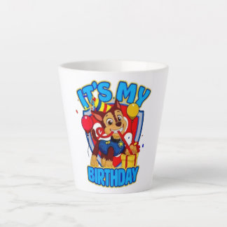 Caneca De Café Latte Paw Patrol Chase É Meu Aniversário