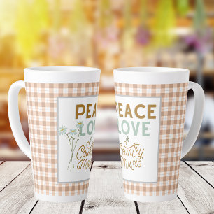 Caneca De Café Latte Paz, amor e música country