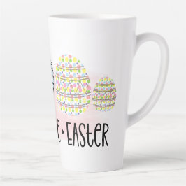 Caneca De Café Latte Paz, Amor e Páscoa