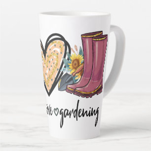 Caneca De Café Latte Paz - Amor - Jardinagem