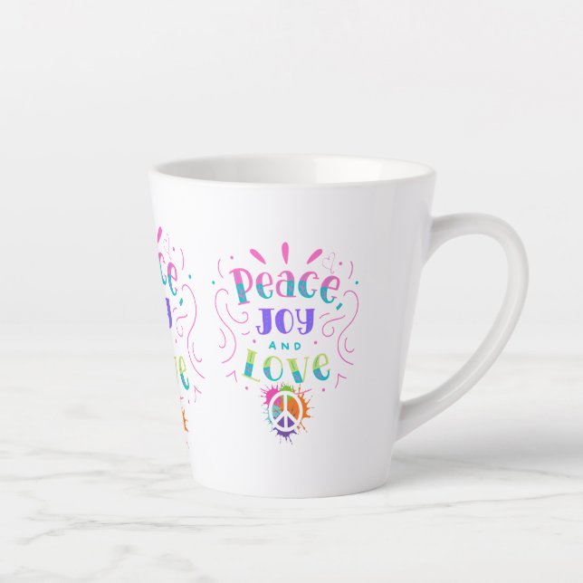 Caneca De Café Latte Paz amor Jog caneca café congelado hippie (Direita)