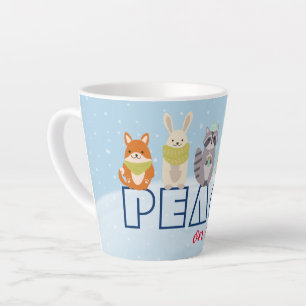 Caneca De Café Latte Paz em Animais da Terra