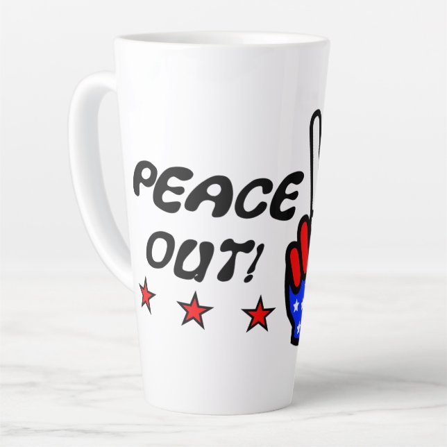 Caneca De Café Latte Paz Na América! (Ângulo esquerdo)