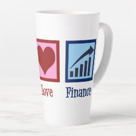 Caneca De Café Latte Peace Love Finance