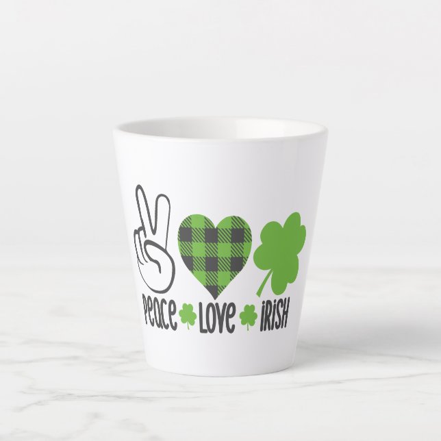 Caneca De Café Latte Peace Love Irish-60682 (Frente)
