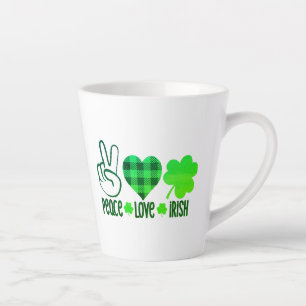 Caneca De Café Latte Peace Love Irish-60682