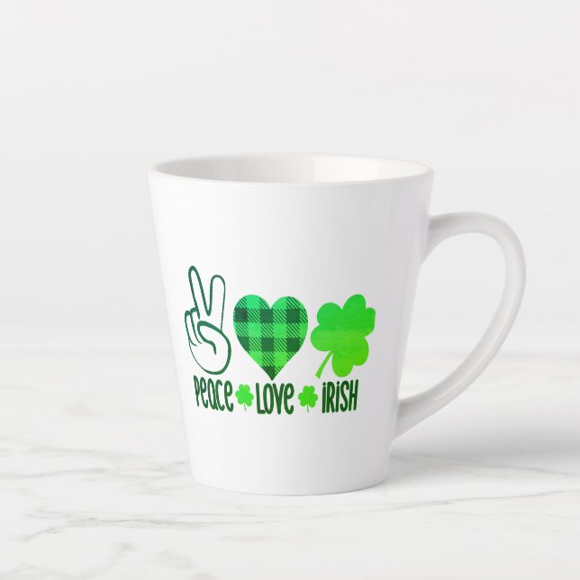 Caneca De Café Latte Peace Love Irish-60682 (Direita)