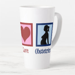 Caneca De Café Latte Peace Love Obstetrics Cute OBGYN Office