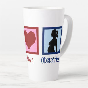 Caneca De Café Latte Peace Love Obstetrics Cute OBGYN Office