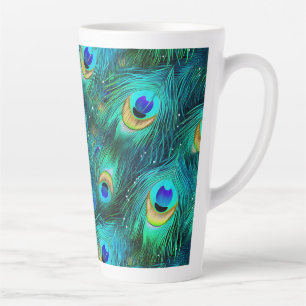 Caneca De Café Latte Peacock Glory