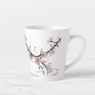 Caneca De Café Latte Pearl de cereja Elegante