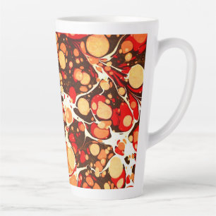 Caneca De Café Latte Pedras de abstrato de cor laranja vermelho-acastan
