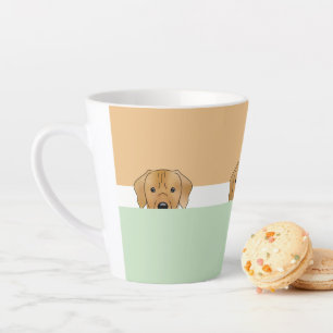 Caneca De Café Latte "Peek a Boo" Cachorro Ridgeback
