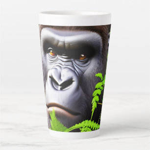 Caneca De Café Latte Peekaboo Gorilla, Latte Coffee Mug