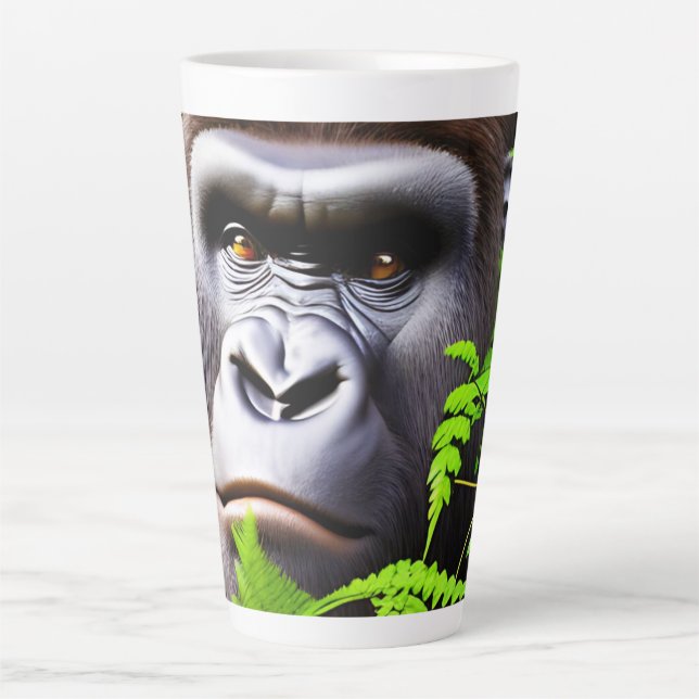 Caneca De Café Latte Peekaboo Gorilla, Latte Coffee Mug (Frente)
