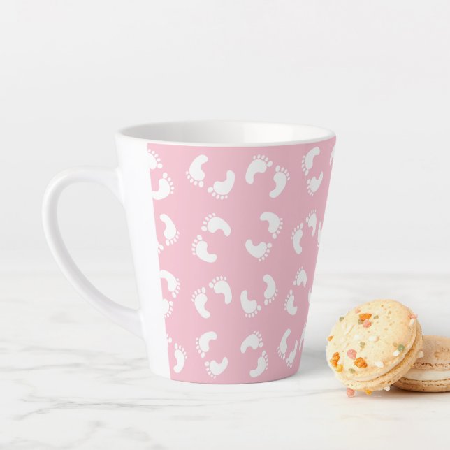 Caneca De Café Latte Pegadas De Bebês, Pé De Bebês, Passos De Pé, Passo (In Situ)