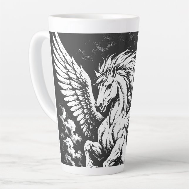 Caneca De Café Latte Pégaso — Arauto Alado da Tempestade (Ângulo esquerdo)