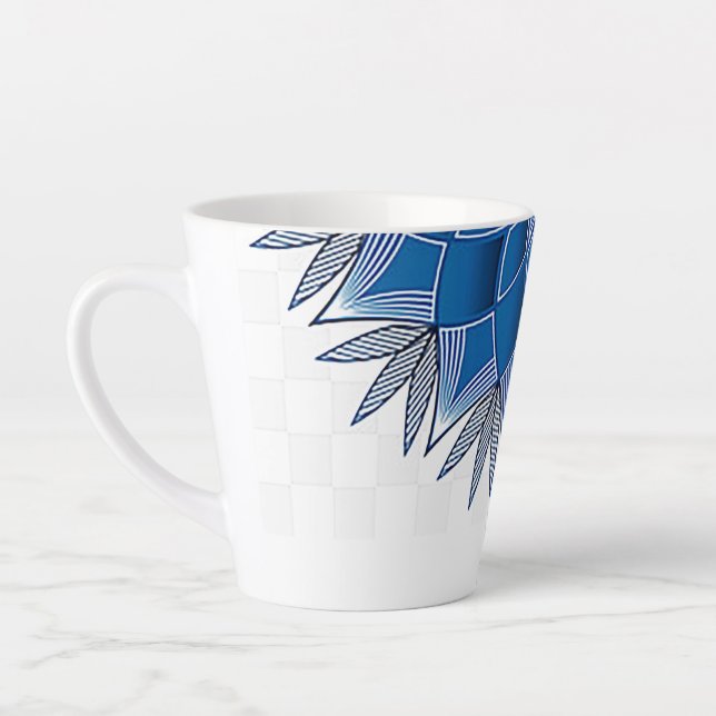 Caneca De Café Latte "Peixe Azul" Pequena Lata De Café (Esquerda)
