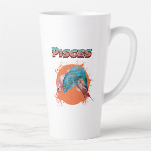 Caneca De Café Latte Peixes Peixes Zodíaco Horóscopo Signo de Água Astr
