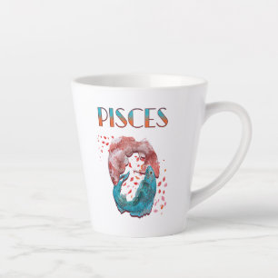 Caneca De Café Latte Peixes Peixes Zodíaco Horóscopo Signo de Água Astr