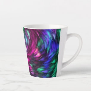 Caneca De Café Latte Peles Coloridas Com Peles abstrato - Fundo Prismát