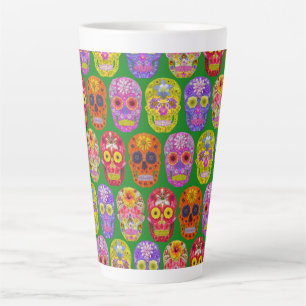 Caneca De Café Latte Peles De Flor Padrão Sem Costura 2018