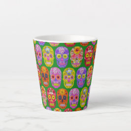 Caneca De Café Latte Peles De Flor Padrão Sem Costura 2018