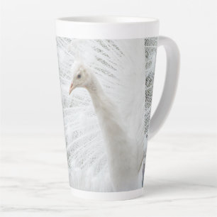 Caneca De Café Latte Penas bonitas de Peacock Branco