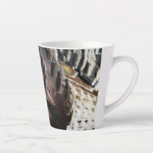 Caneca De Café Latte Penas Selvagens Turcas I Abstrato Nature Design