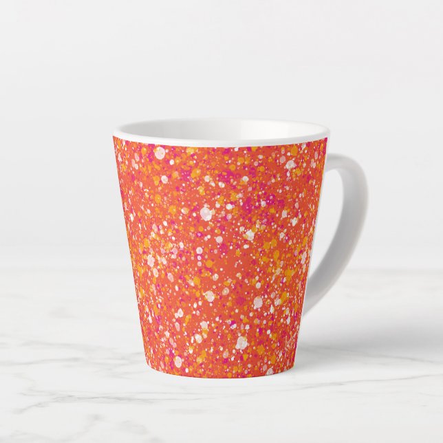 Caneca De Café Latte Penelope Splatter Orange Artístico (Ângulo direito)