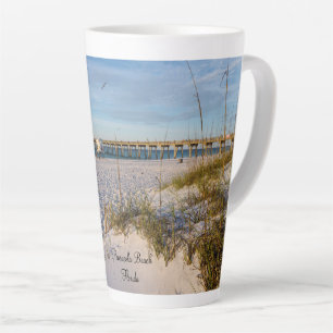Caneca De Café Latte Pensacola Sand Dunes Pier Morning Latte Mug