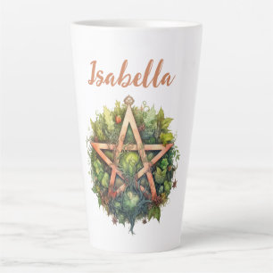 Caneca De Café Latte Pentagrama da Floresta Linda