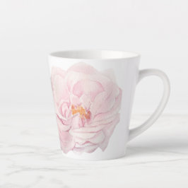 Caneca De Café Latte Peony Pintado à Mão