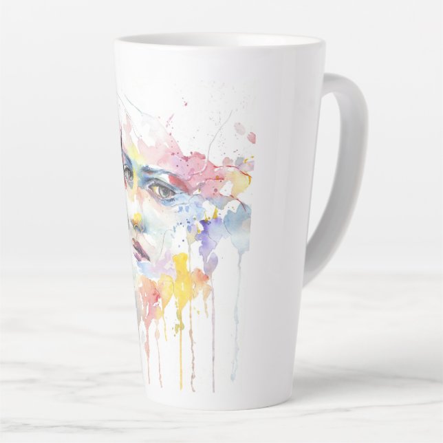 Caneca De Café Latte people-girl-woman-face-portrait (Ângulo direito)