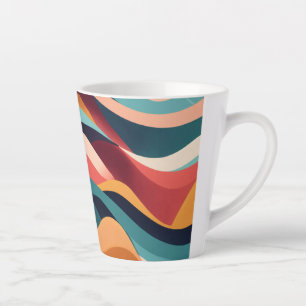Caneca De Café Latte Pequena lata, 12 oz - Geometria Minimalista