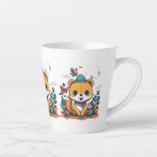 Caneca De Café Latte Pequena Lata - Ilustrações Adoráveis Em Animais