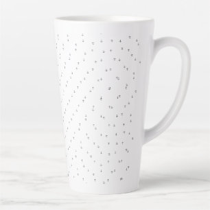 Caneca De Café Latte Pequenas cinzas escuras, além de sinais e pontos d
