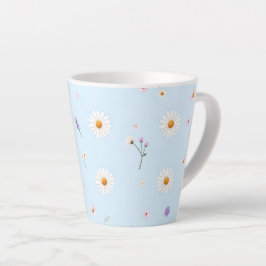 Caneca De Café Latte Pequenas Florações Lilás