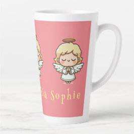 Caneca De Café Latte Pequeno anjo de oração