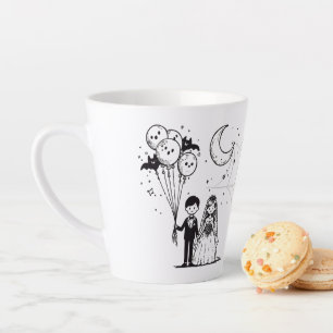 Caneca De Café Latte Pequeno Casal Spooky