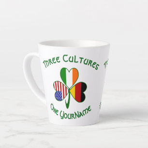 Caneca De Café Latte Pequeno Shamrock Personalizado Alemão Irlandês Ame