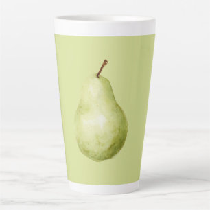 Caneca De Café Latte Pera Fruta Verde