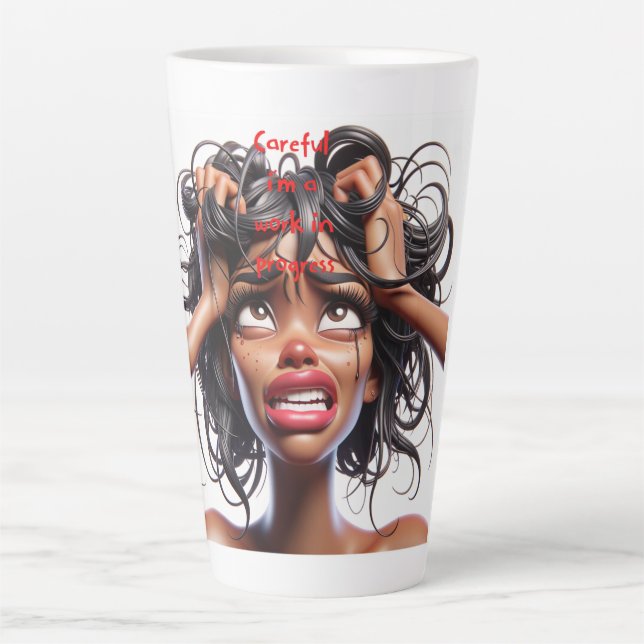 Caneca De Café Latte Perdendo a cabeça! (Frente)
